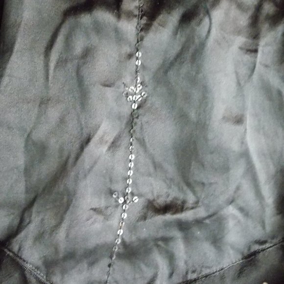 Vintage Alfani Black Silk and Silk Chiffon Skirt - Picture 3 of 7